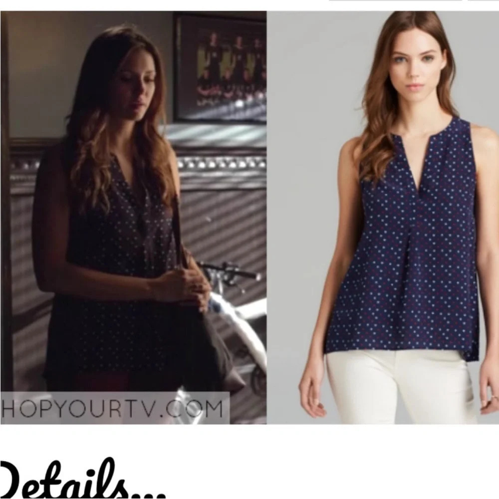 ASO Elena Gilbert Joie Aruna Playing Cards Sleeveless Blouse - Picture 2 of 6